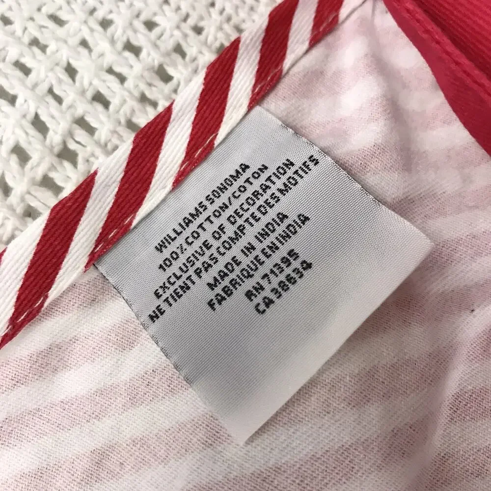 William Sonoma Red & White Stripe American Girl Kitchen Apron w/Ruffle & Bow